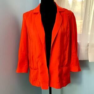 Anthropologie Red Open Front Jacket Size 0
